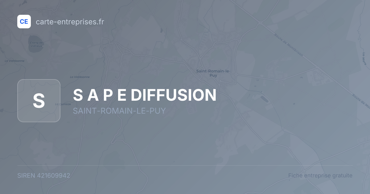 S A P E DIFFUSION — 421609942 — fiche entreprise