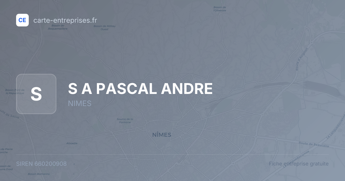 S A PASCAL ANDRE — 660200908 — fiche entreprise