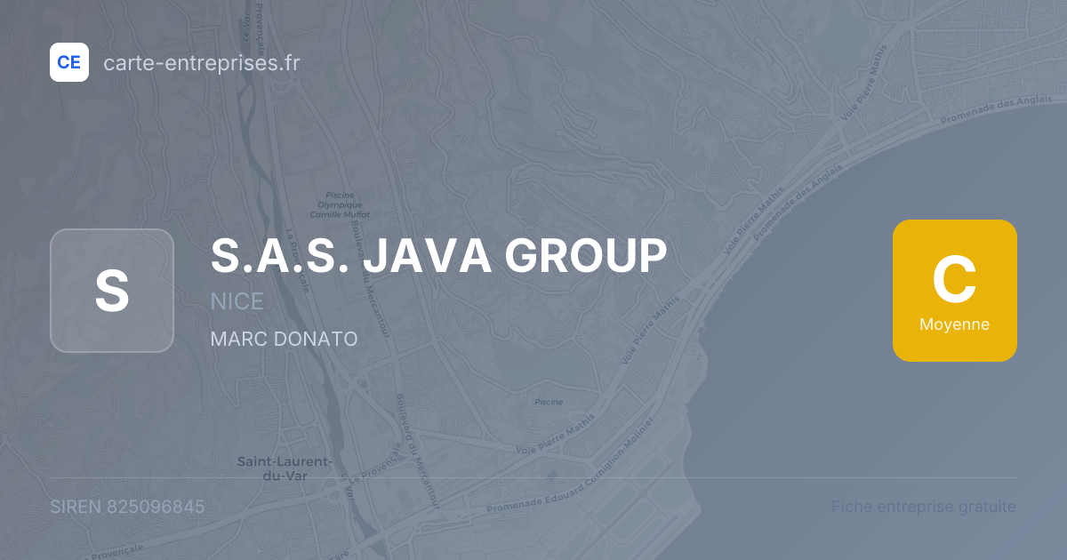 S.A.S. JAVA GROUP — 825096845 — fiche entreprise