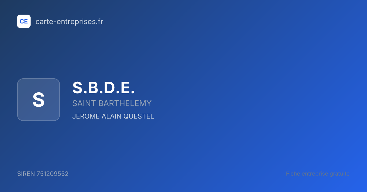 S.B.D.E. — 751209552 — fiche entreprise