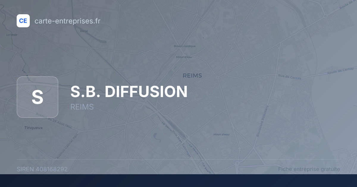 S.B. DIFFUSION — 408168292 — fiche entreprise
