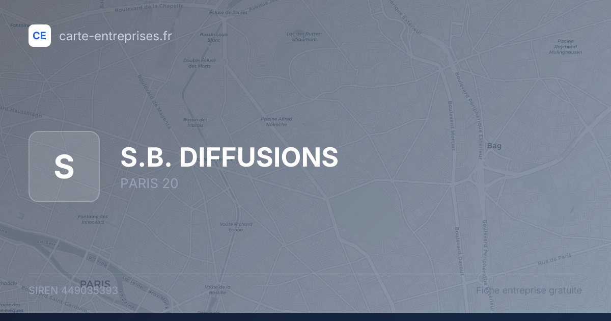 S.B. DIFFUSIONS — 449035393 — fiche entreprise
