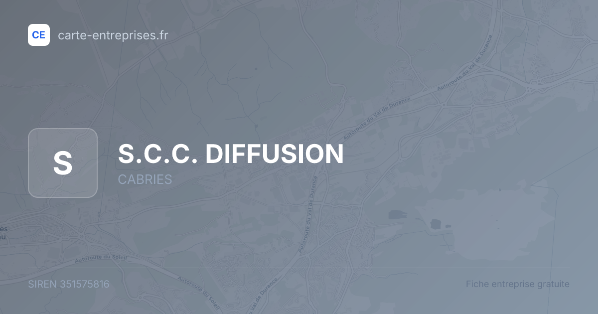 S.C.C. DIFFUSION — 351575816 — fiche entreprise