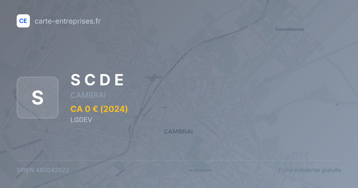 S C D E — 480042522 — fiche entreprise