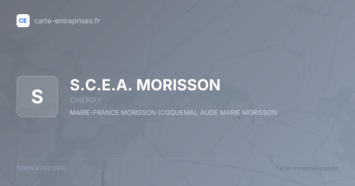S.C.E.A. MORISSON — 429416910 — fiche entreprise