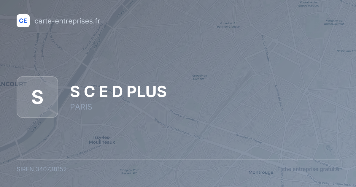 S C E D PLUS — 340738152 — fiche entreprise