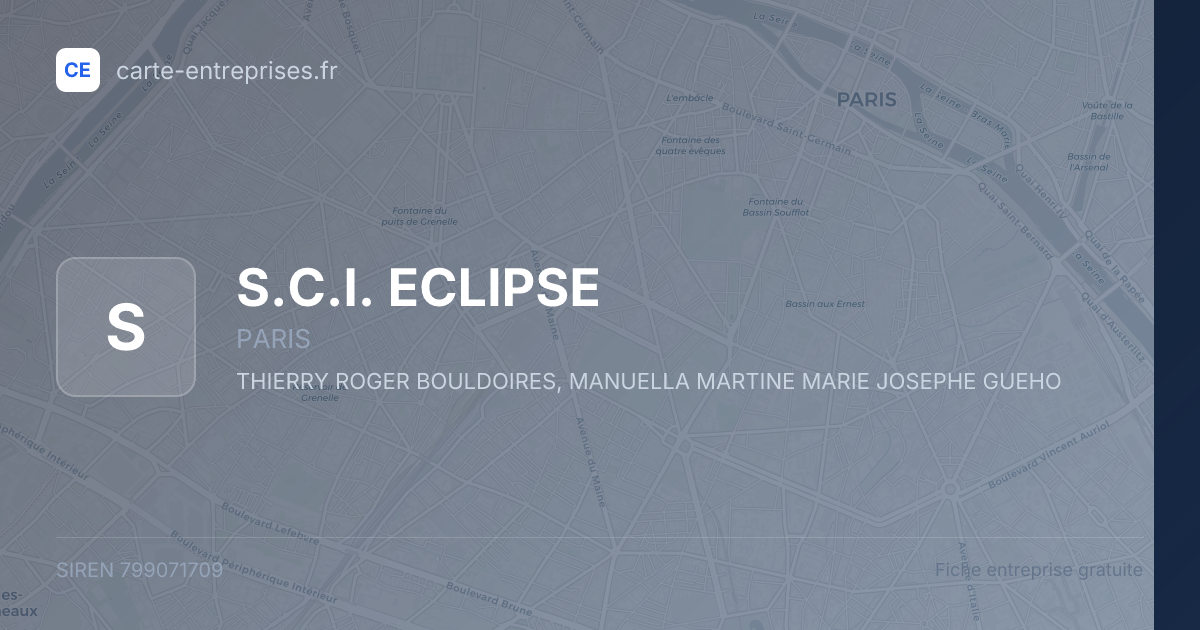 S.C.I. ECLIPSE — 799071709 — fiche entreprise