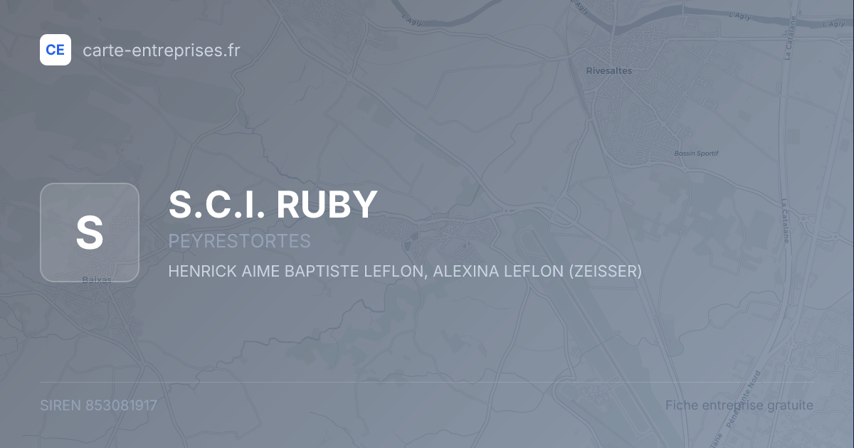 S.C.I. RUBY — 853081917 — fiche entreprise