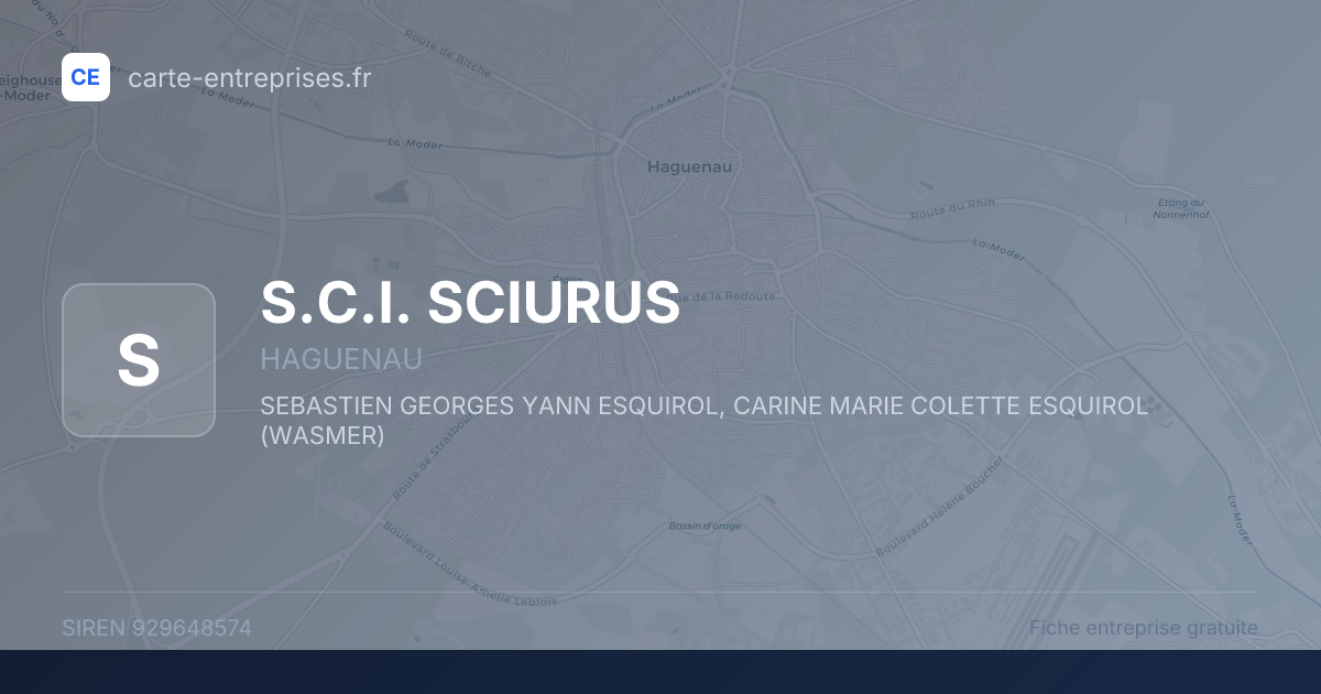 S.C.I. SCIURUS — 929648574 — fiche entreprise