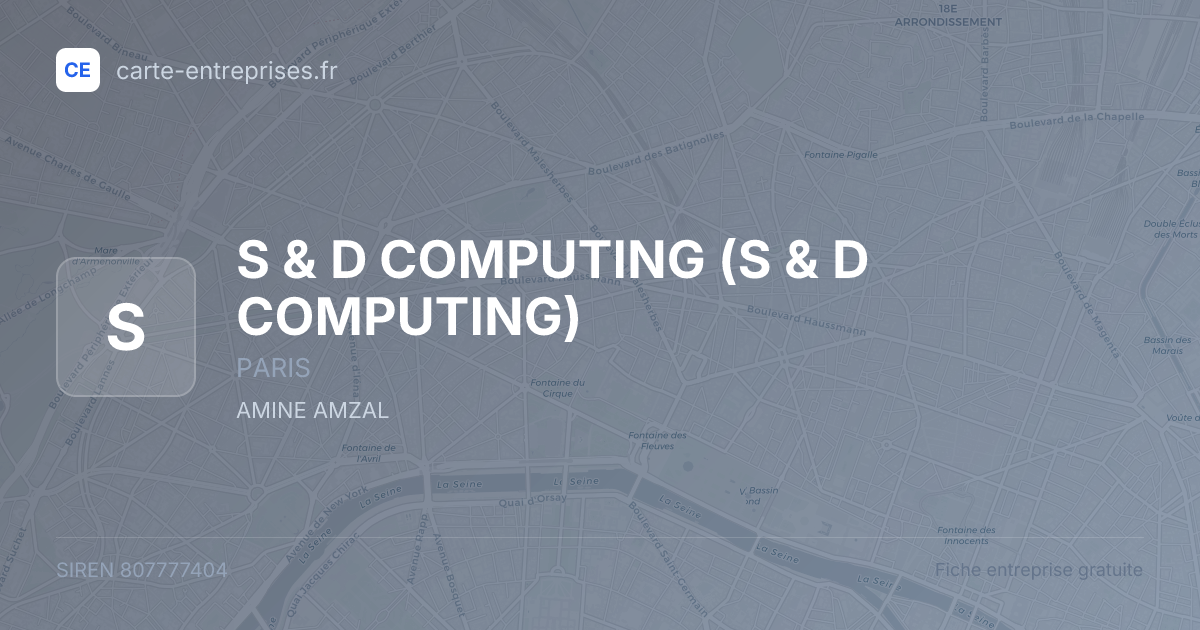 S & D COMPUTING — 807777404 — fiche entreprise