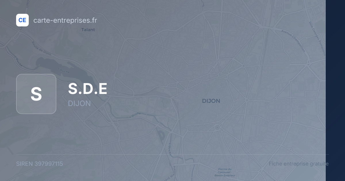S.D.E — 397997115 — fiche entreprise