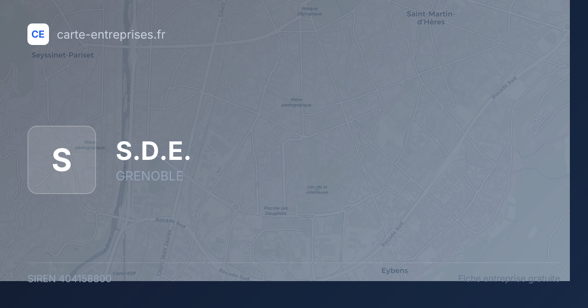 S.D.E. — 404158800 — fiche entreprise