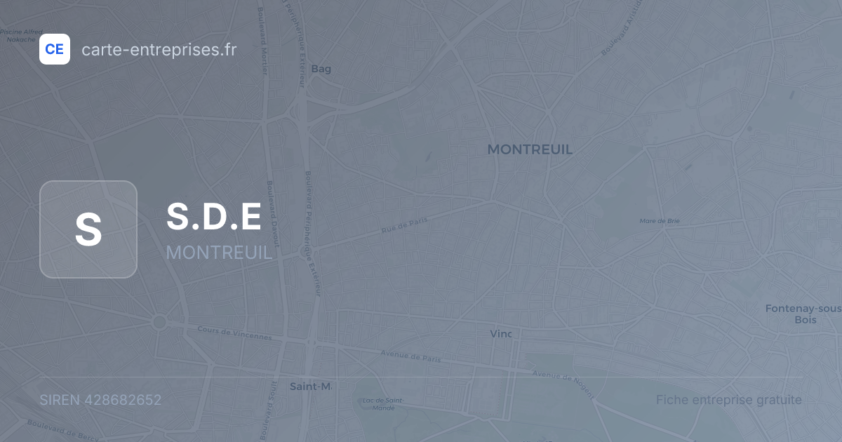 S.D.E — 428682652 — fiche entreprise
