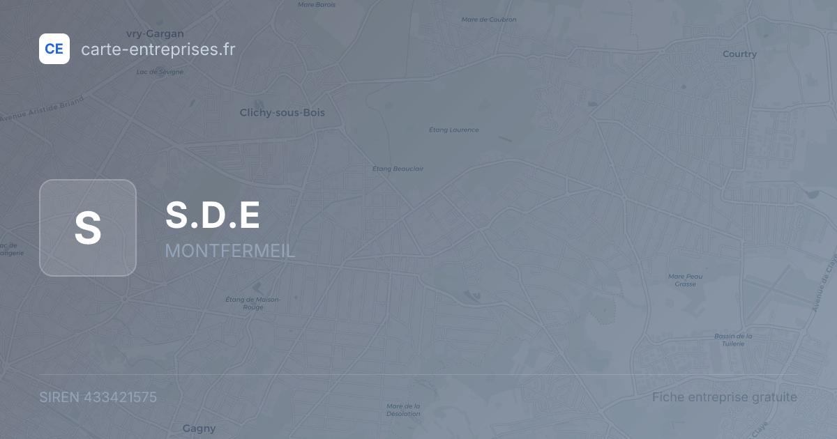 S.D.E — 433421575 — fiche entreprise