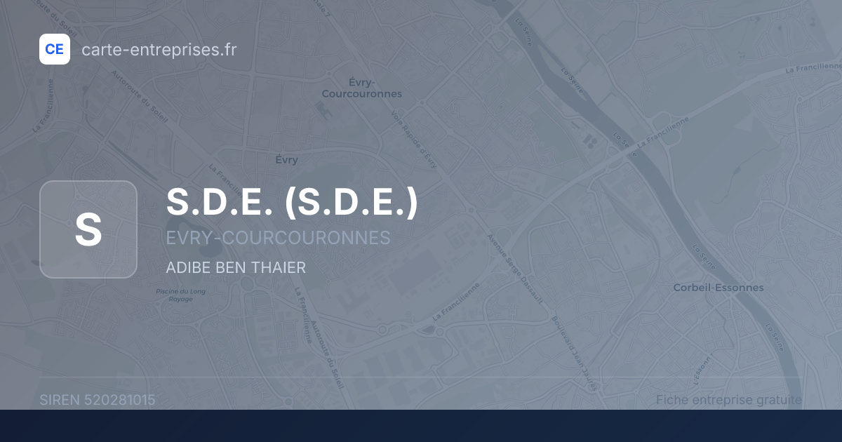 S.D.E. — 520281015 — fiche entreprise