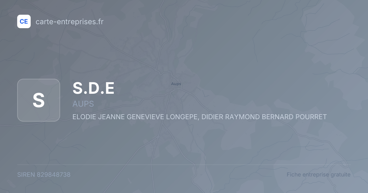 S.D.E — 829848738 — fiche entreprise