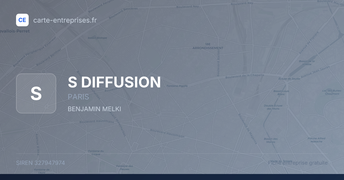S DIFFUSION — 327947974 — fiche entreprise