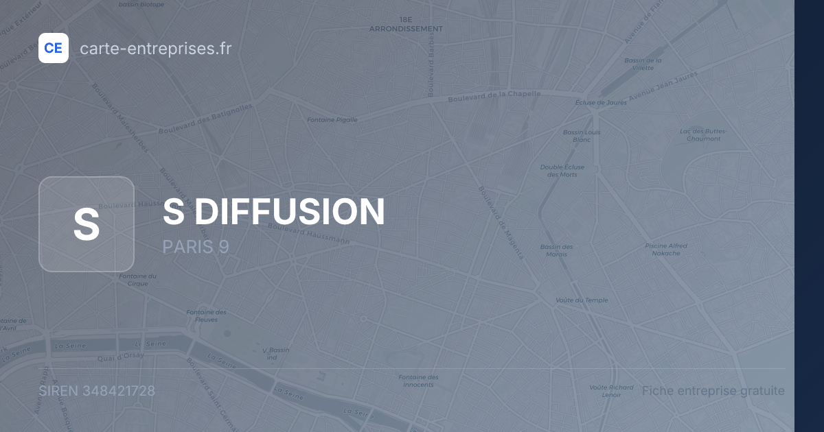 S DIFFUSION — 348421728 — fiche entreprise