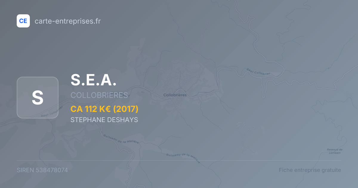 S.E.A. — 538478074 — fiche entreprise