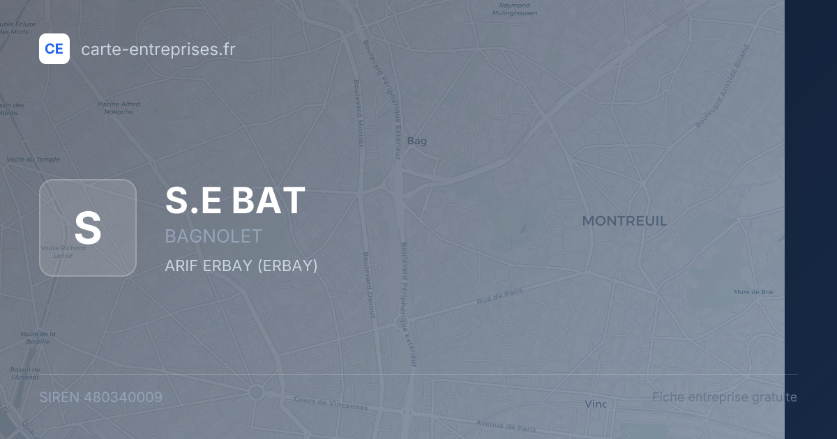 S.E BAT — 480340009 — fiche entreprise