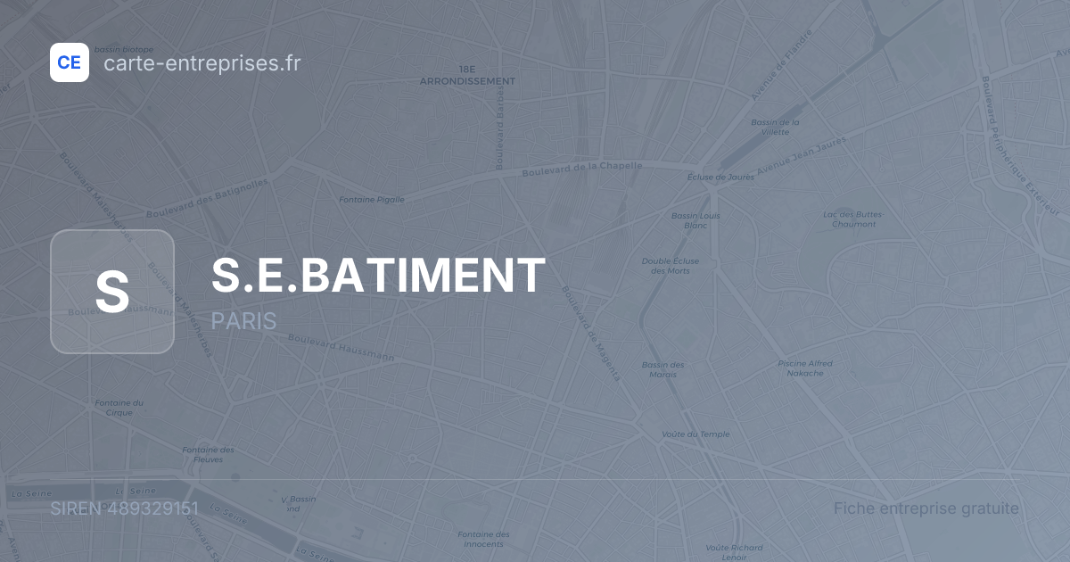 S.E.BATIMENT — 489329151 — fiche entreprise