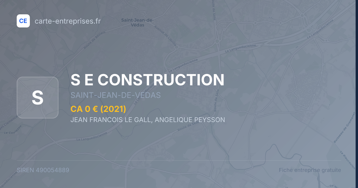 S E CONSTRUCTION — 490054889 — fiche entreprise