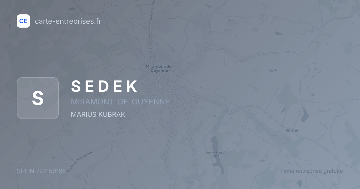S E D E K — 727150195 — fiche entreprise