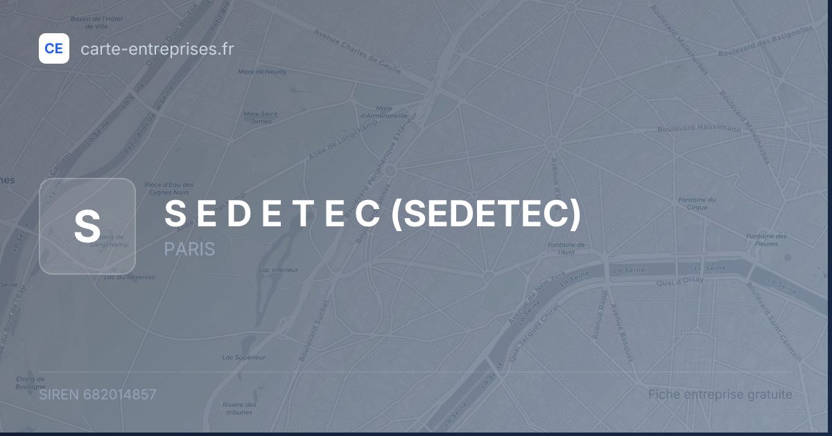 S E D E T E C (SEDETEC) — 682014857 — fiche entreprise