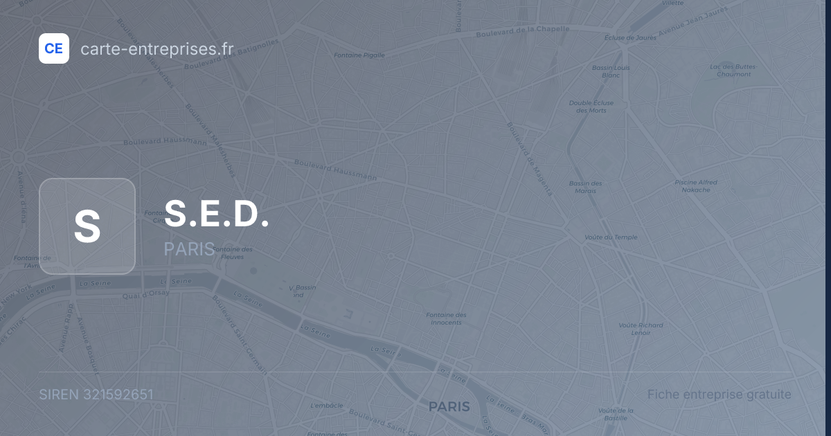 S.E.D. — 321592651 — fiche entreprise