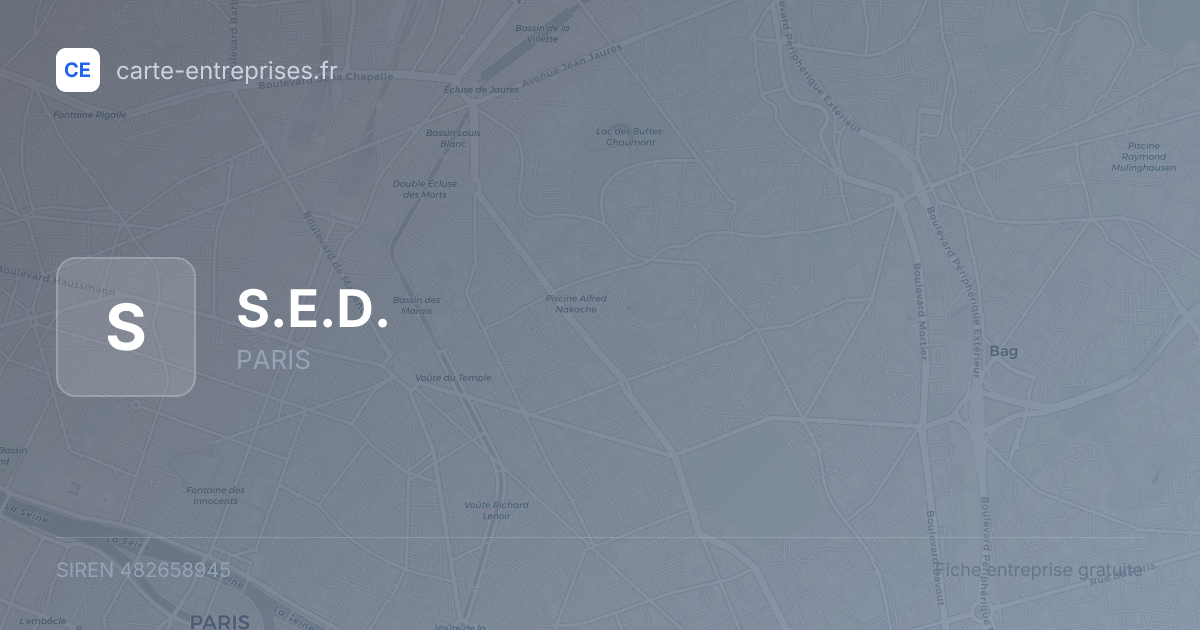 S.E.D. — 482658945 — fiche entreprise