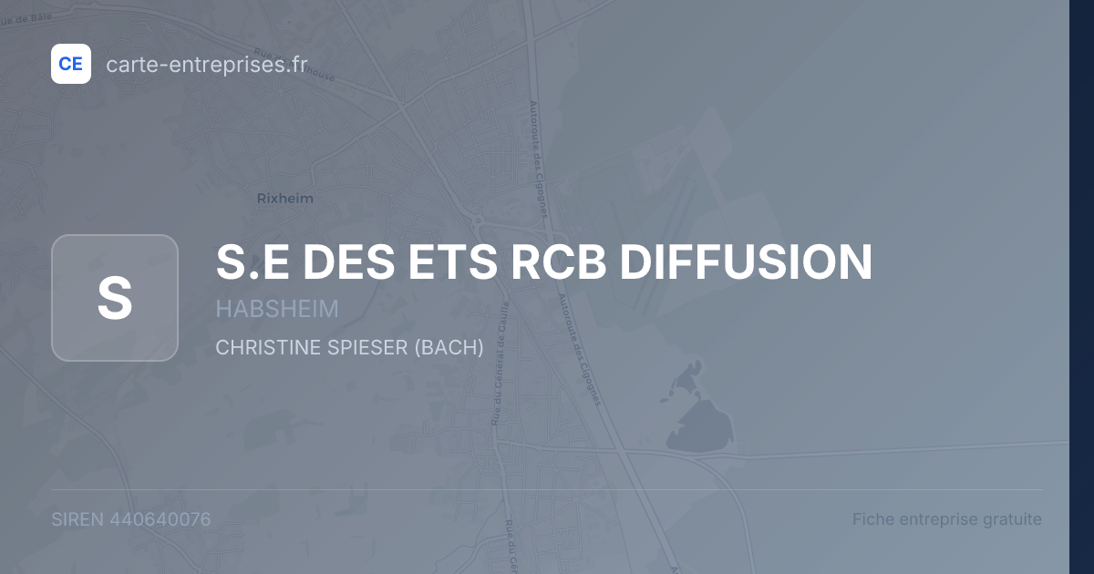 S.E DES ETS RCB DIFFUSION — 440640076 — fiche entreprise