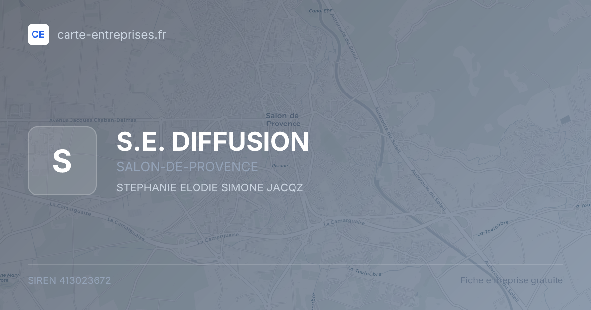S.E. DIFFUSION — 413023672 — fiche entreprise