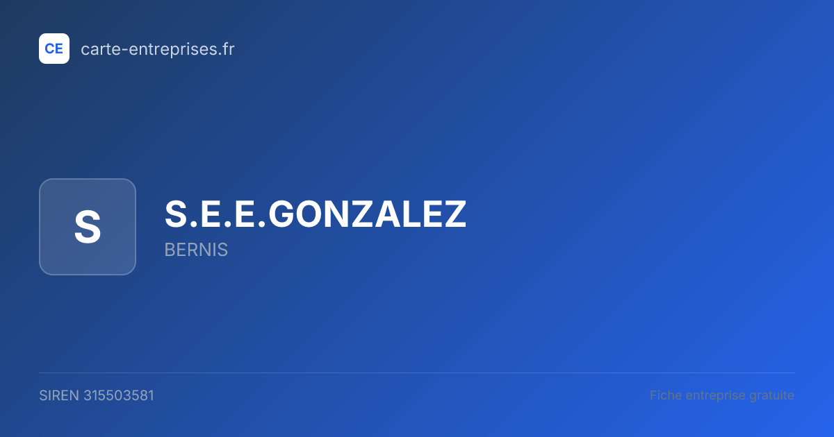 S.E.E.GONZALEZ — 315503581 — fiche entreprise