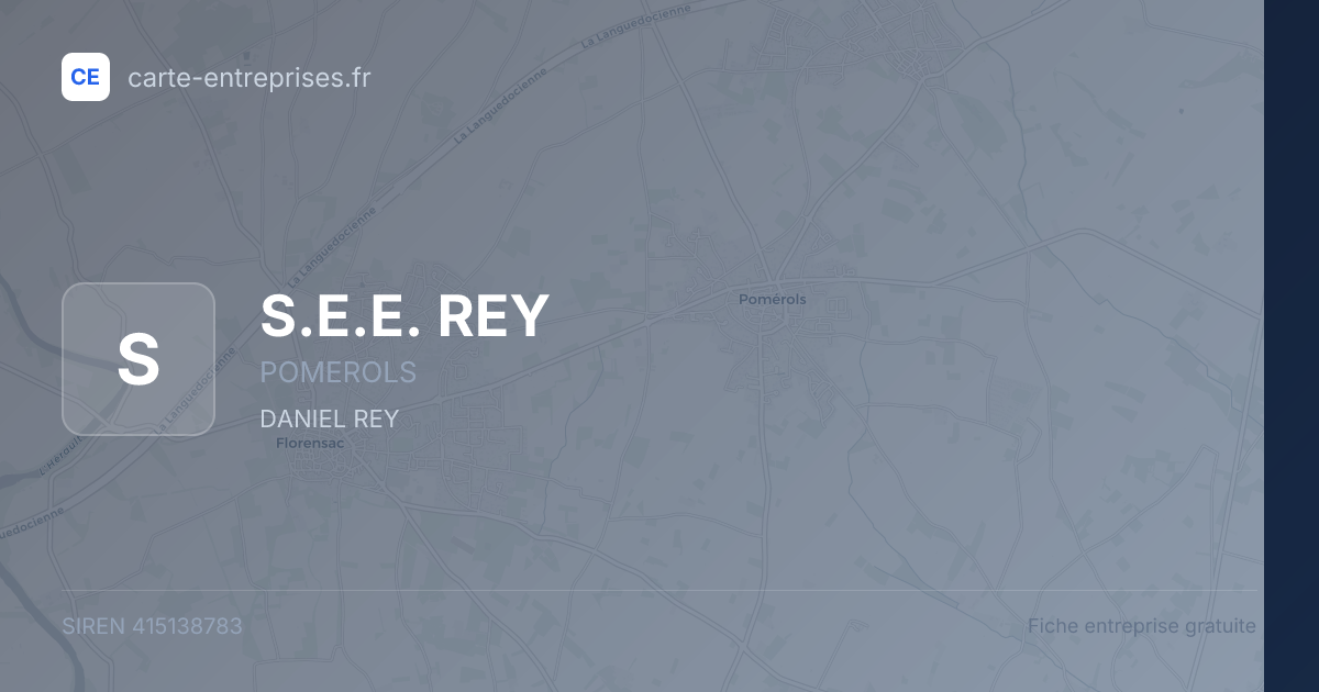 S.E.E. REY — 415138783 — fiche entreprise