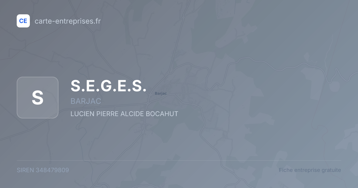 S.E.G.E.S. — 348479809 — fiche entreprise