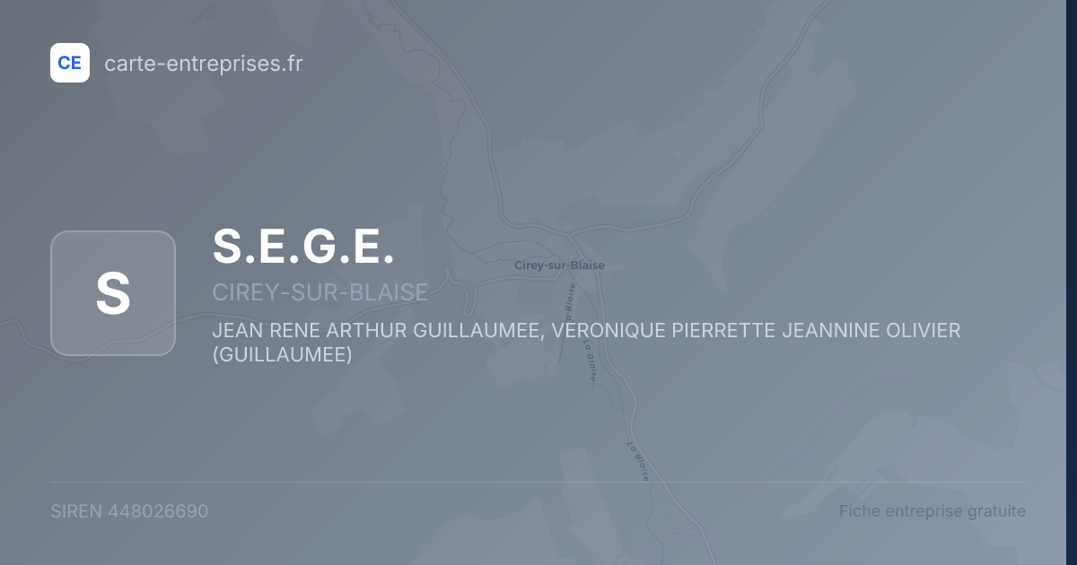 S.E.G.E. — 448026690 — fiche entreprise