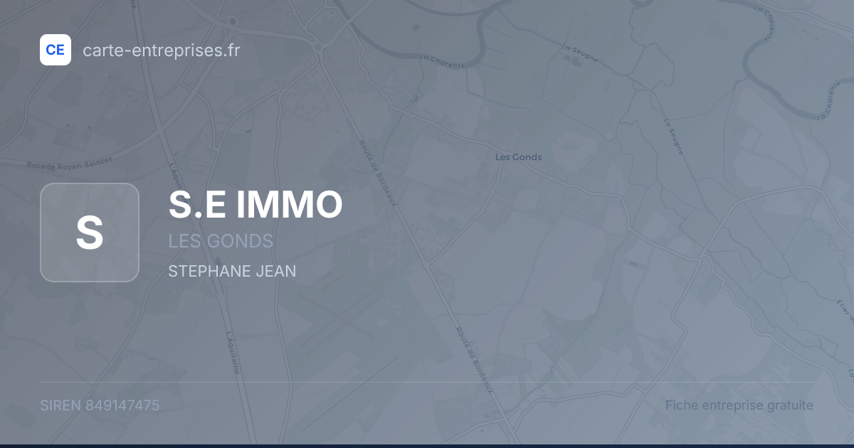 S.E IMMO — 849147475 — fiche entreprise