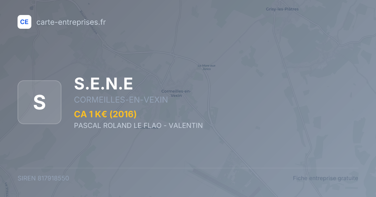 S.E.N.E — 817918550 — fiche entreprise