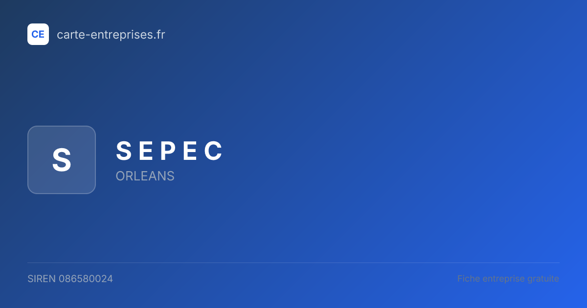 S E P E C — 086580024 — fiche entreprise