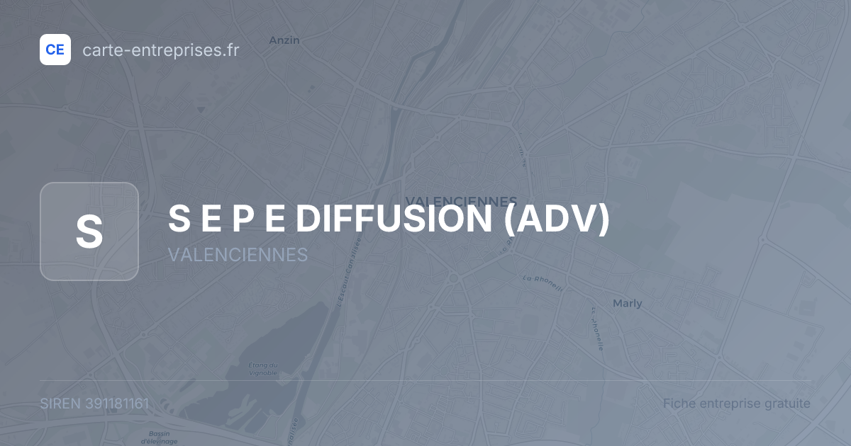 S E P E DIFFUSION (ADV) — 391181161 — fiche entreprise