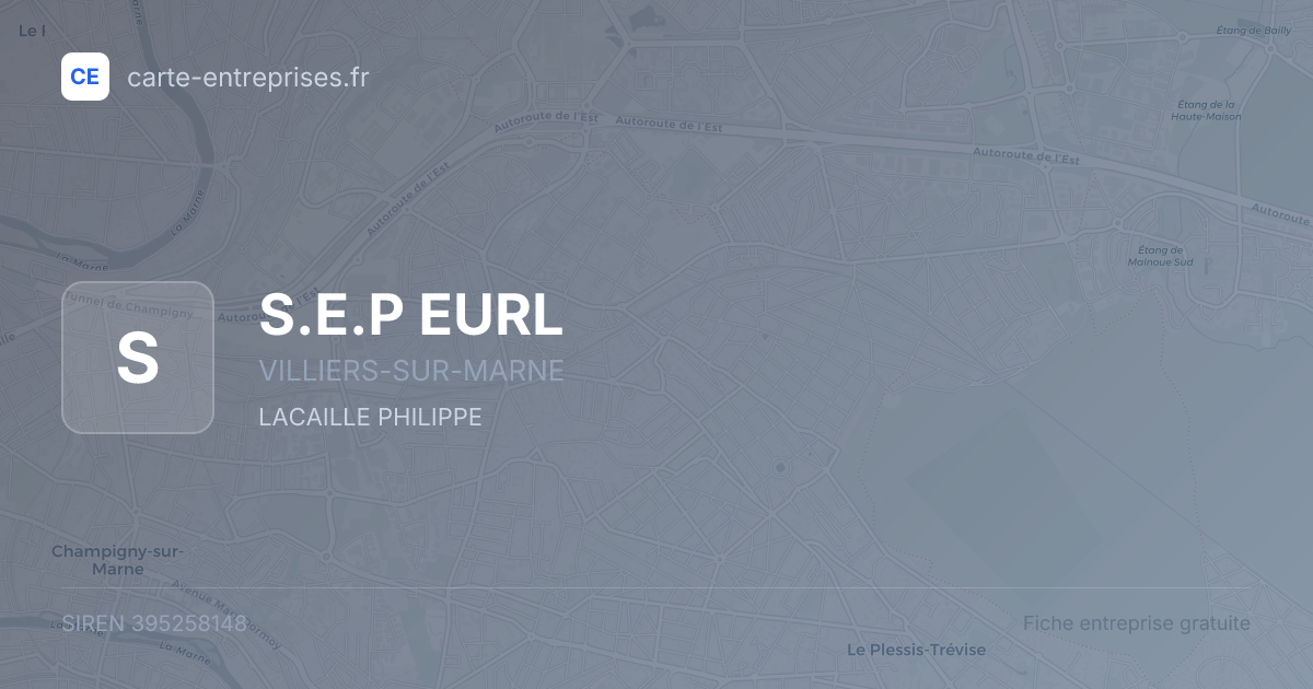 S.E.P EURL — 395258148 — fiche entreprise