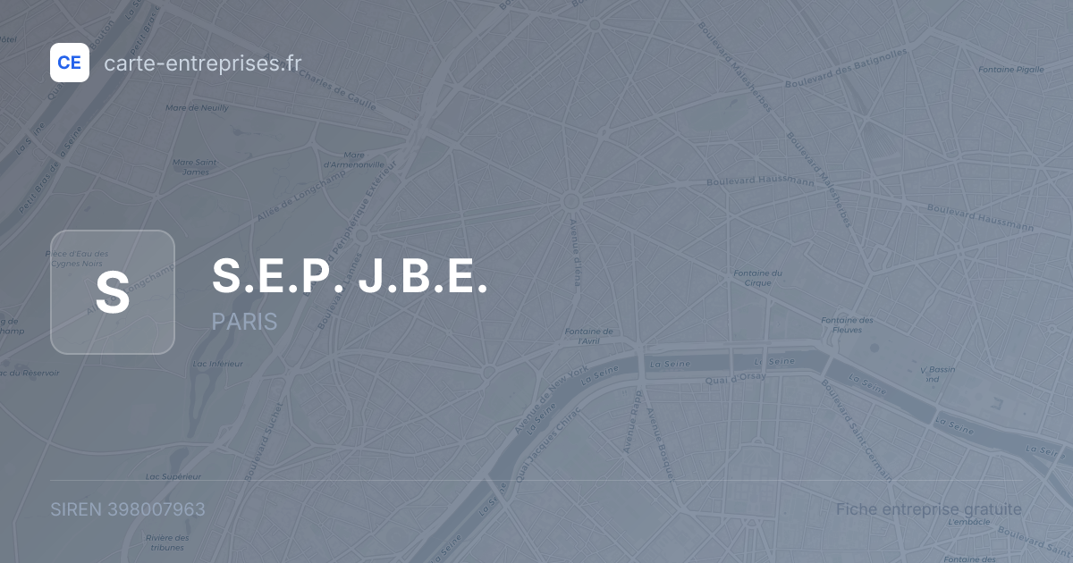 S.E.P.  J.B.E. — 398007963 — fiche entreprise