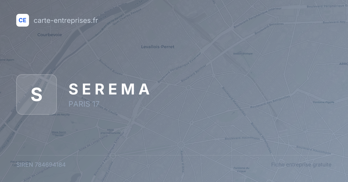 S E R E M A — 784694184 — fiche entreprise