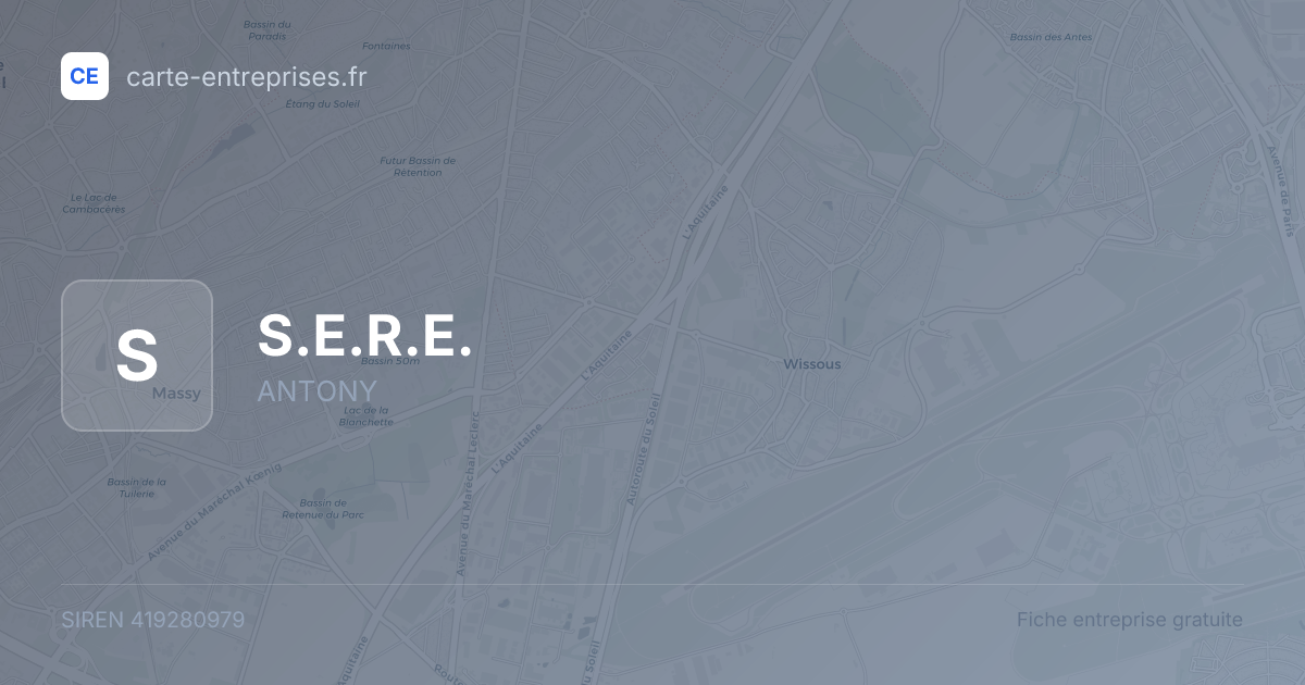 S.E.R.E. — 419280979 — fiche entreprise