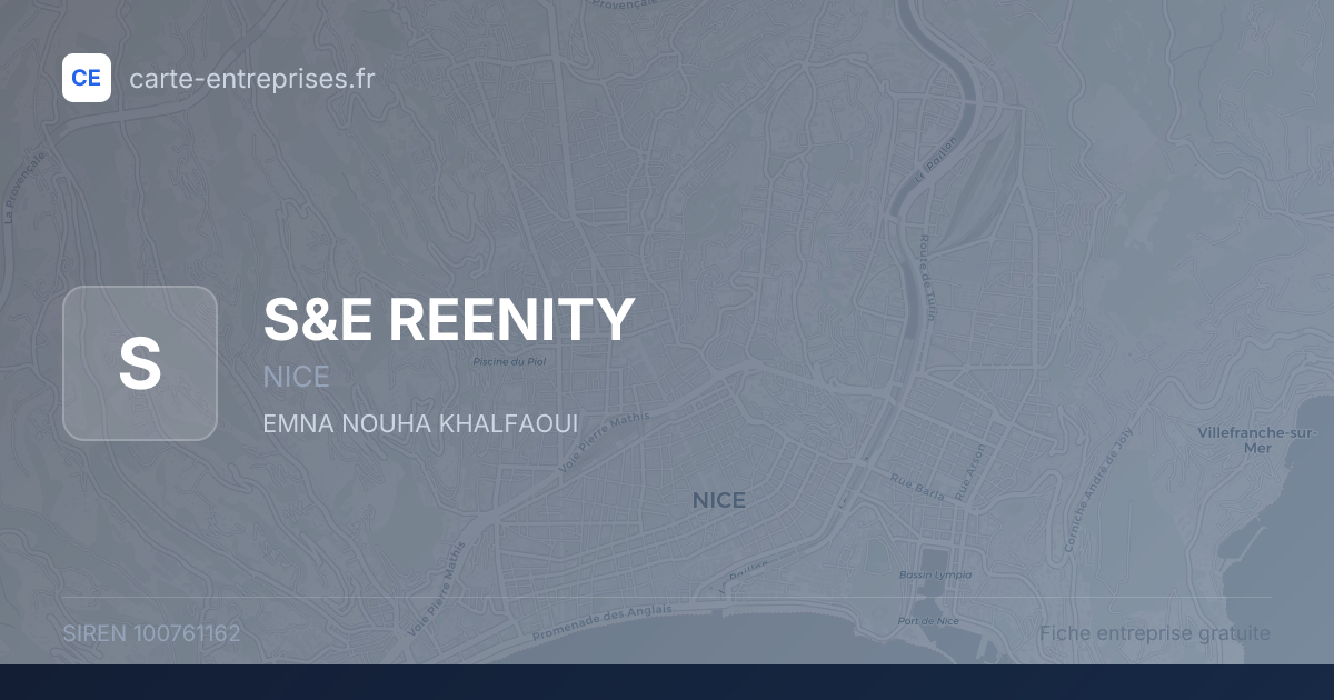 S&E REENITY — 100761162 — fiche entreprise