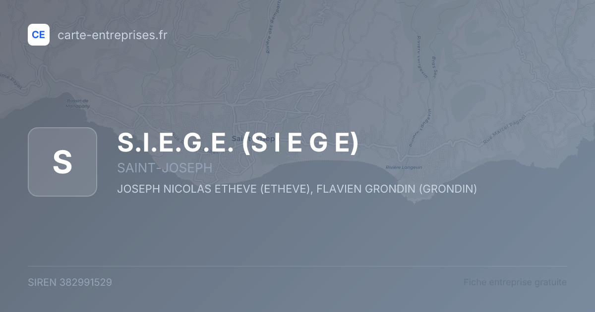 S.I.E.G.E. (S I E G E) — 382991529 — fiche entreprise