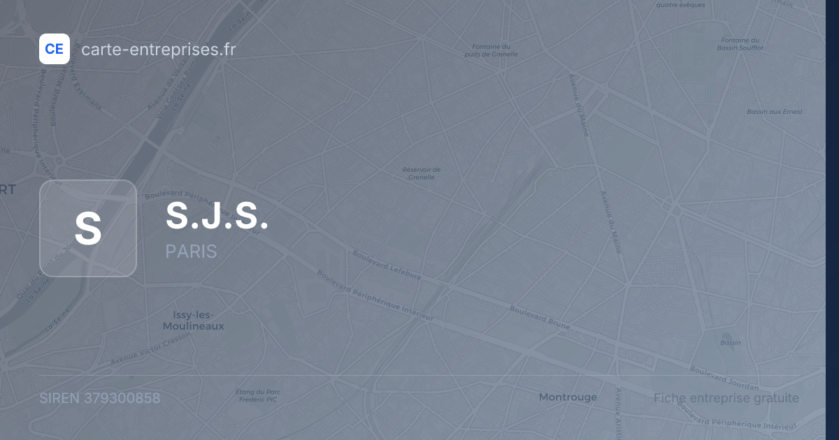 S.J.S. — 379300858 — fiche entreprise