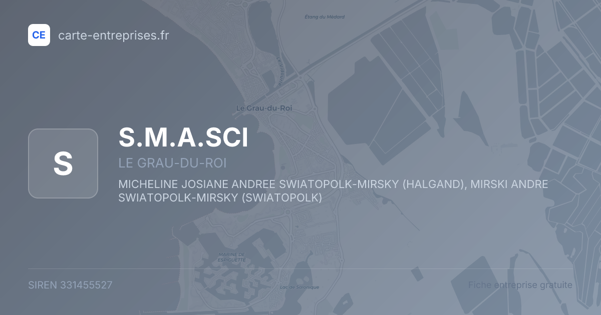 S.M.A.SCI — 331455527 — fiche entreprise