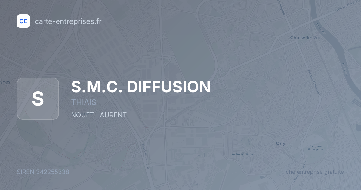 S.M.C. DIFFUSION — 342255338 — fiche entreprise