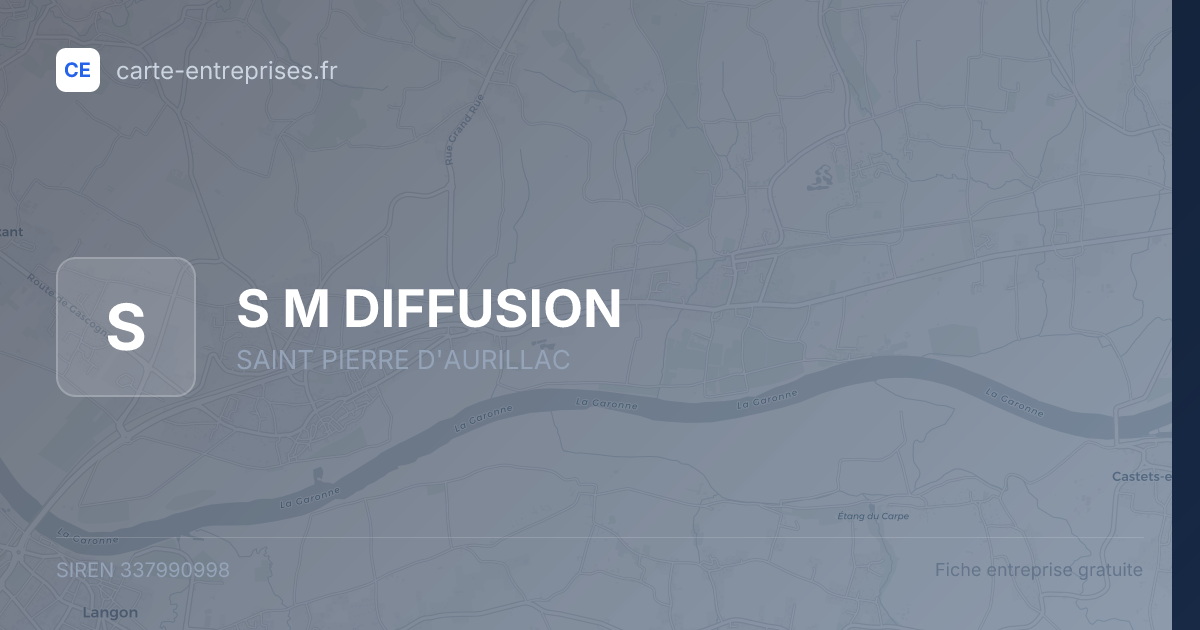 S M DIFFUSION — 337990998 — fiche entreprise
